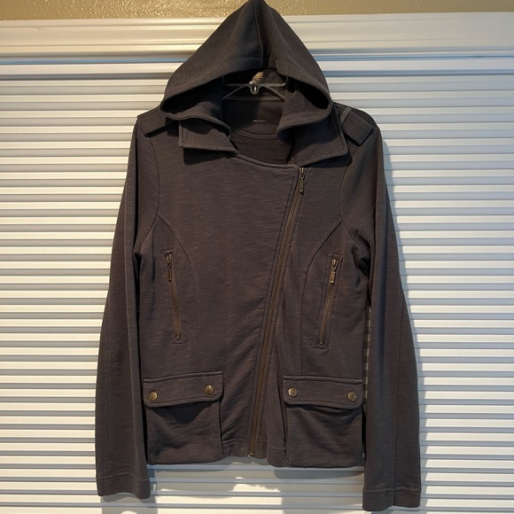 Womens Eddie Bauer zip up long sleeve hooded gray Jacket
size med/lrg - Picture 3 of 12